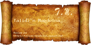 Talián Magdolna névjegykártya